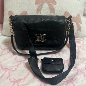 Juicy Couture Black Crossbody Bag with Gold Accents